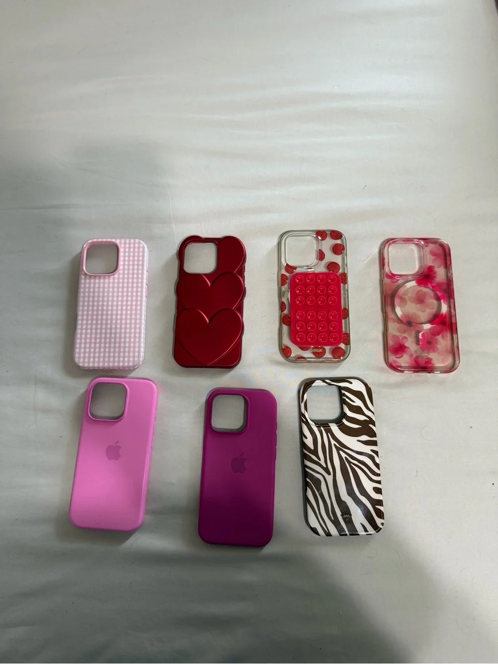 Apple Pink, Red, Magenta & Zebra iPhone Case Bundle